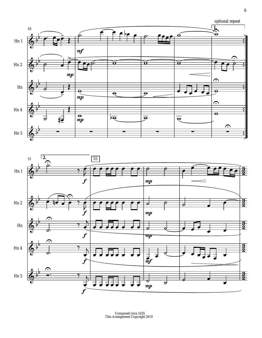 Miserere Mei, Deus - Gregorio Allegri - Horn Quintet Brass Quintet scores gallery preview page 6
