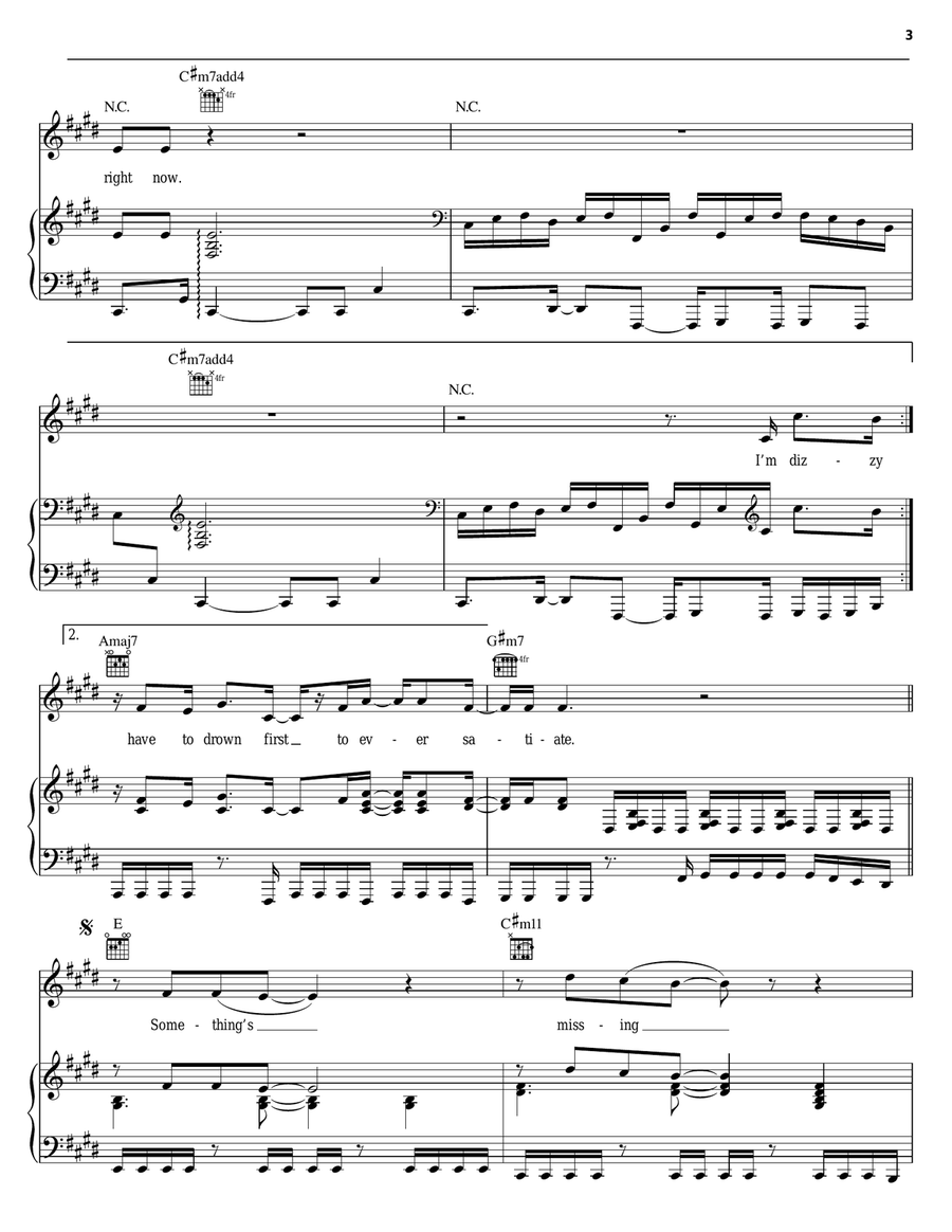 Something's Missing Piano, Vocal, Guitar scores gallery preview page 3