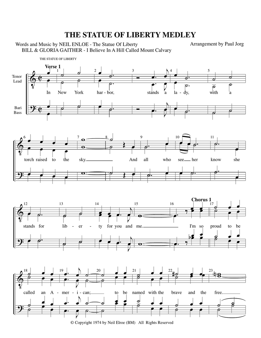 The Statue Of Liberty Medley TTBB scores gallery preview page 1