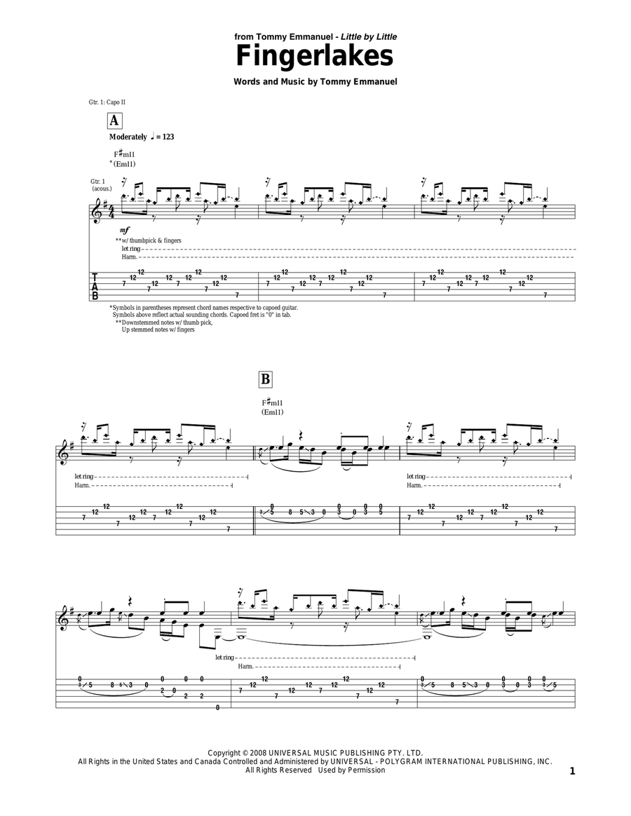 Fingerlakes Acoustic Guitar scores gallery preview page 1
