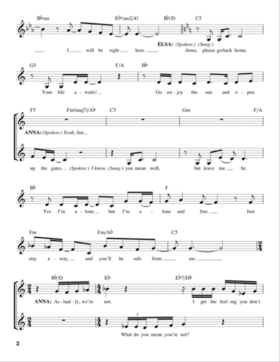 For The First Time In Forever (Reprise) (from Frozen) Voice scores gallery preview page 2