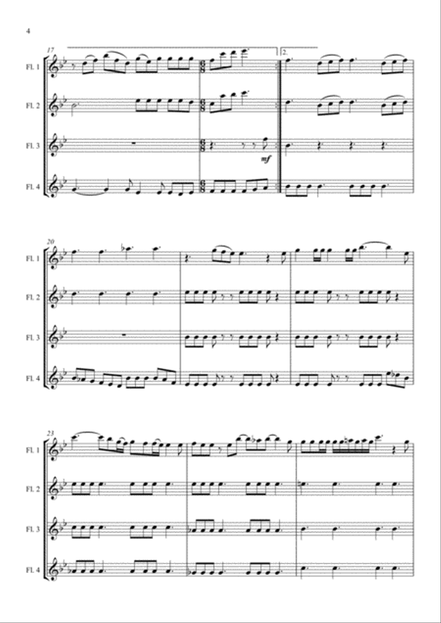 Somebody To Love Somebody To Love Flute Quartet scores gallery preview page 4