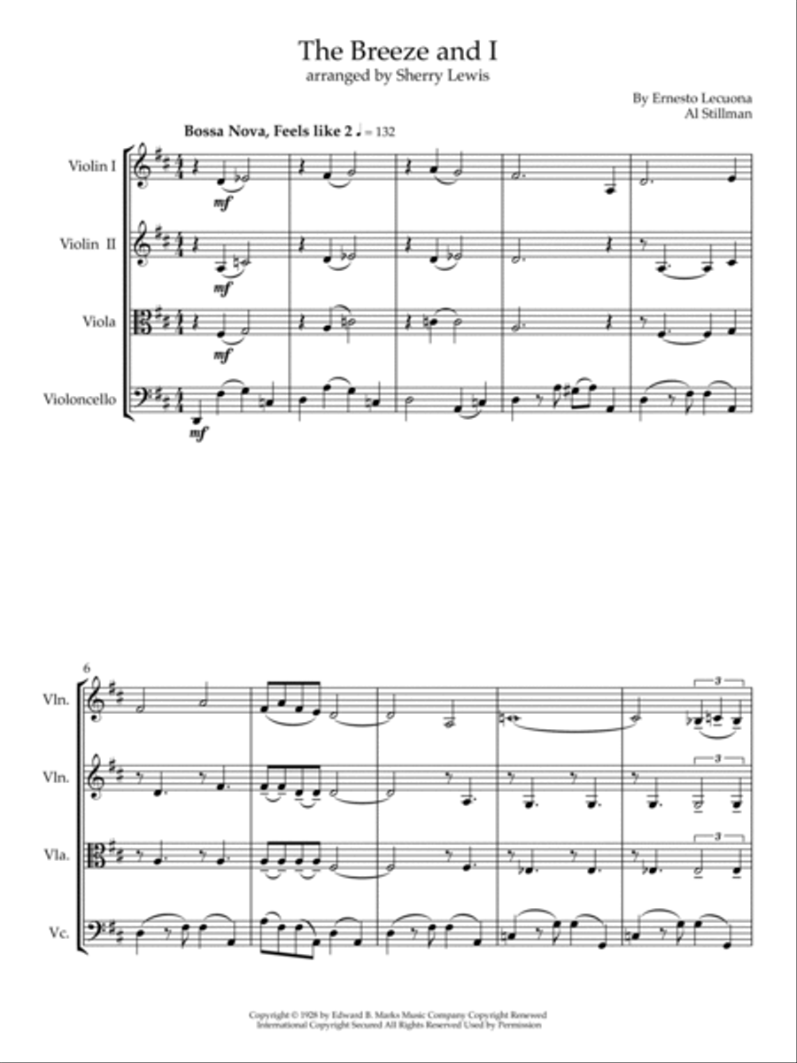 The Breeze And I String Quartet scores gallery preview page 4