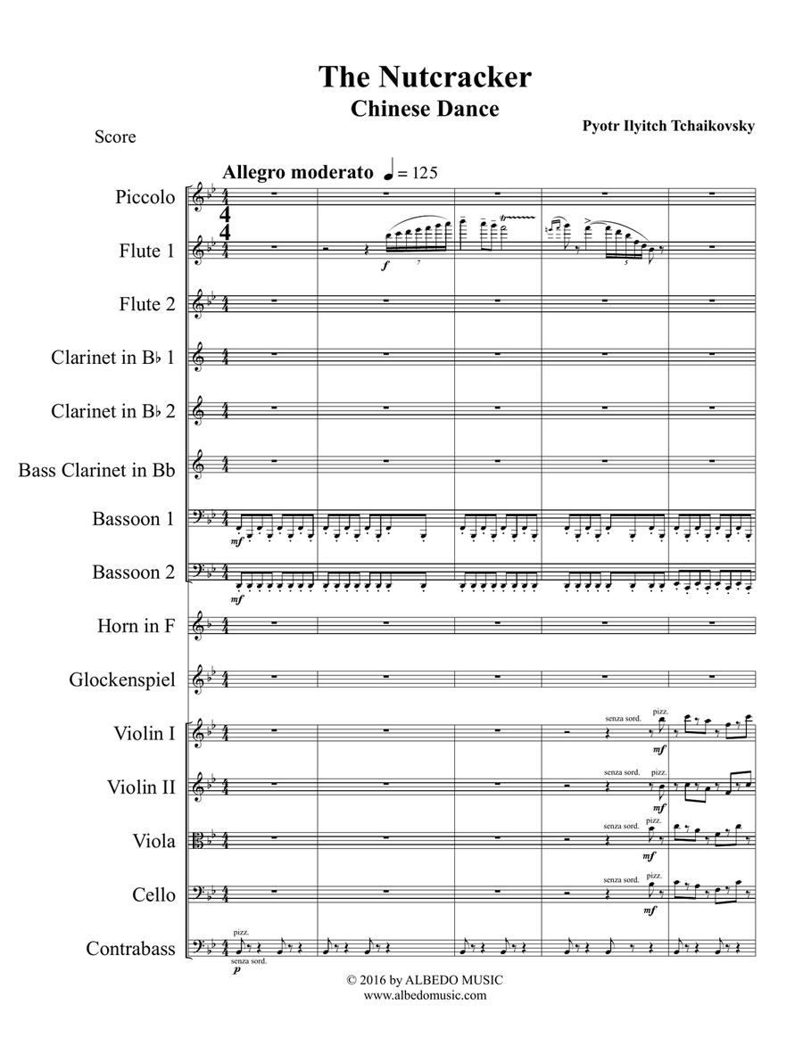 Chinese Dance from The Nutcracker for Full Orchestra Full Orchestra scores gallery preview page 1