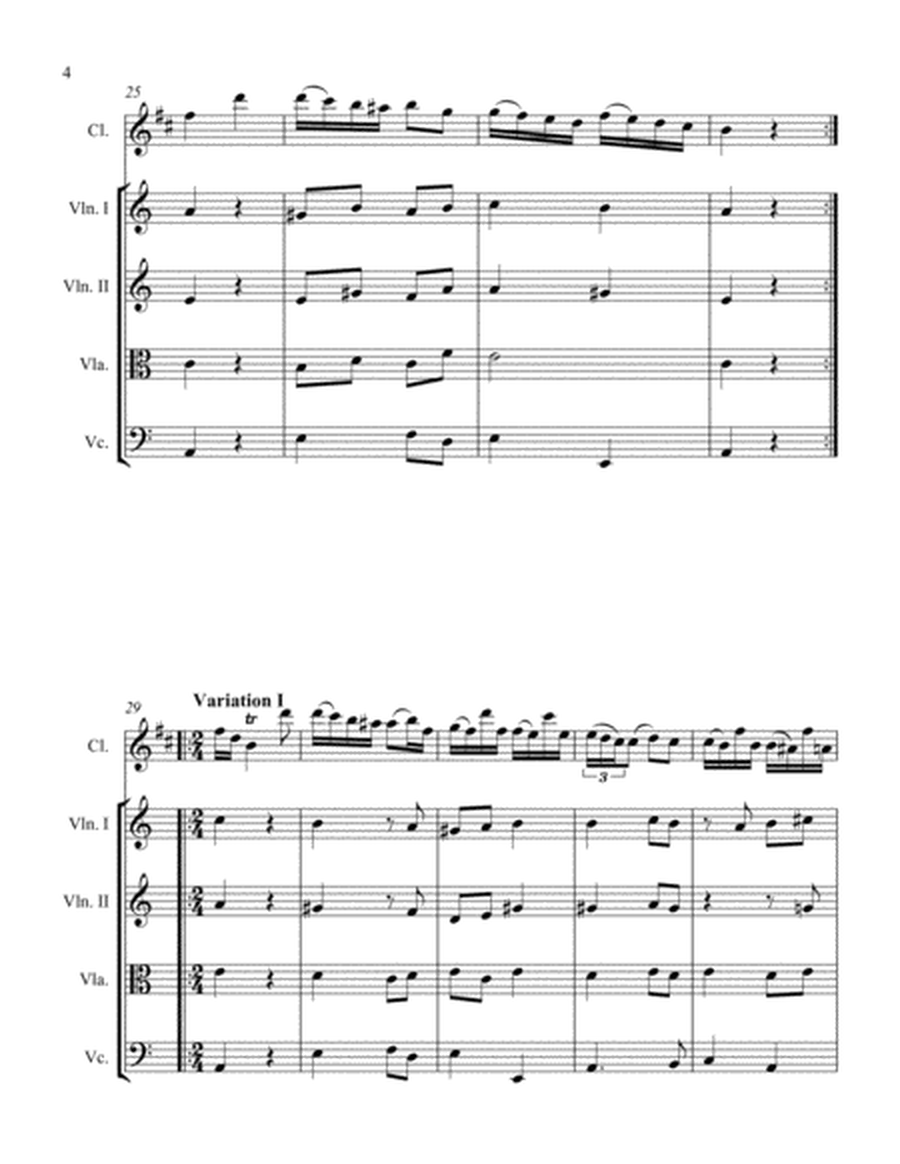 Sonata in A Minor for Clarinet and String Quartet III. Vivace