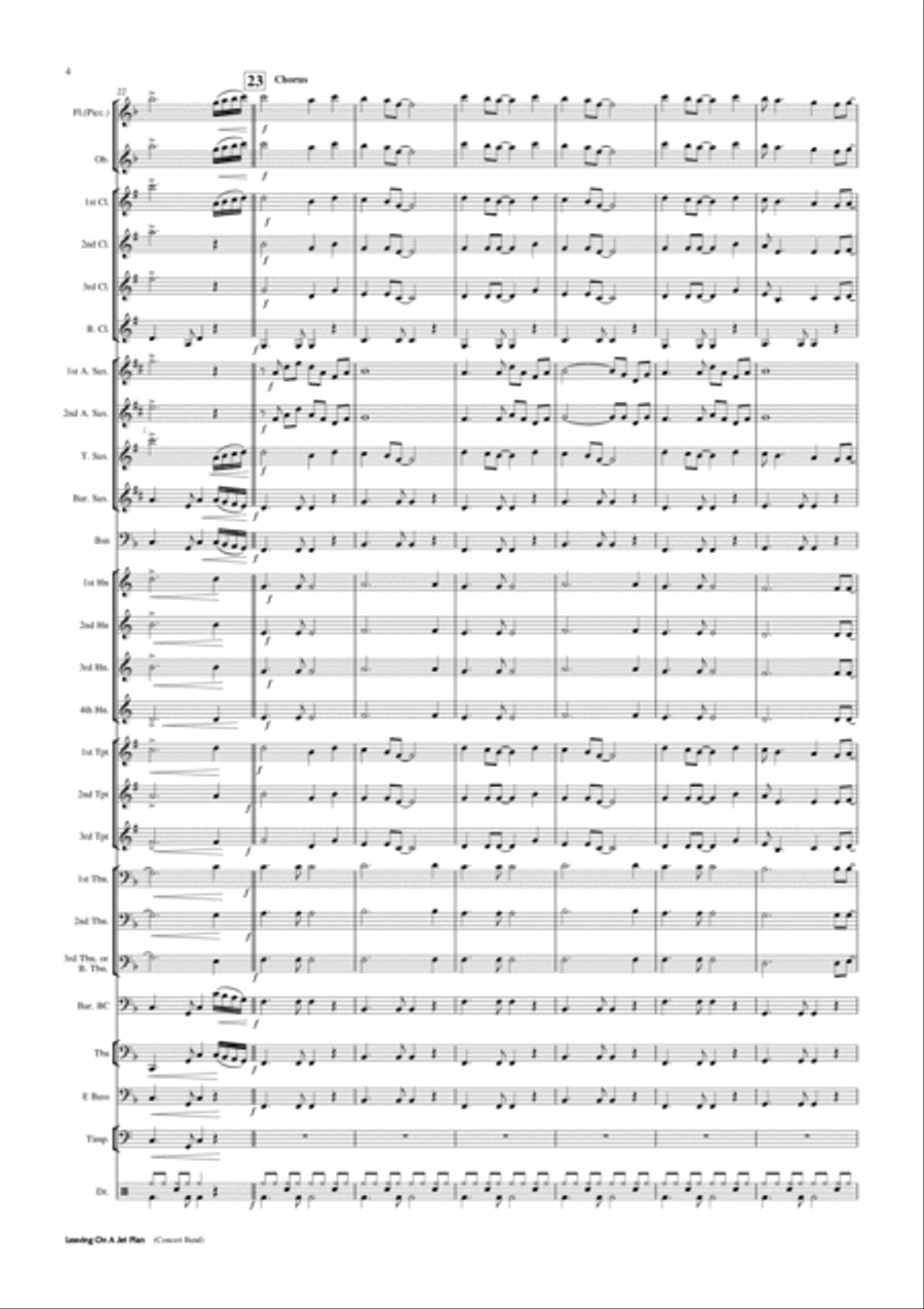 Leaving On A Jet Plane Concert Band scores gallery preview page 5