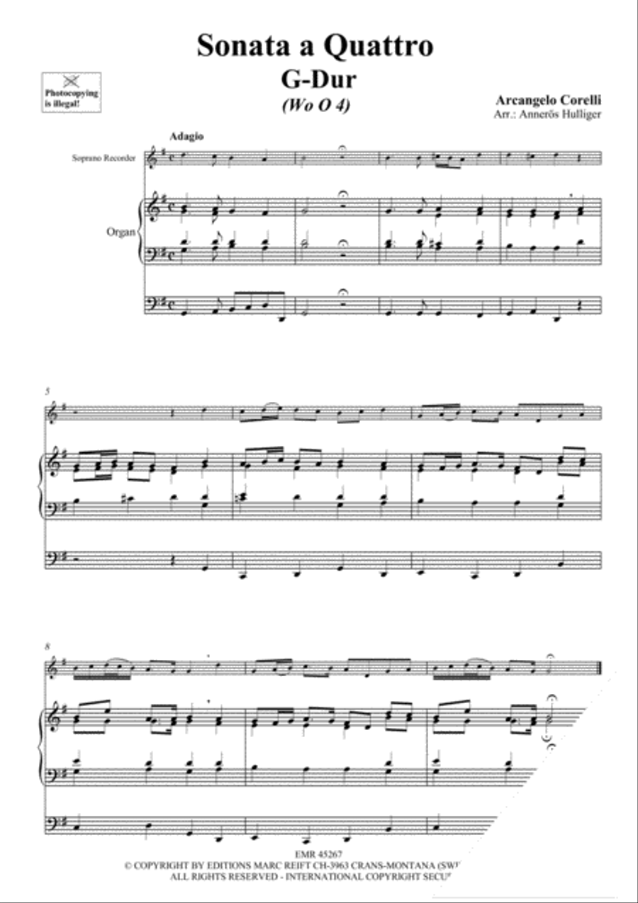 Sonata a Quattro Sonata a Quattro Soprano Recorder scores gallery preview page 3