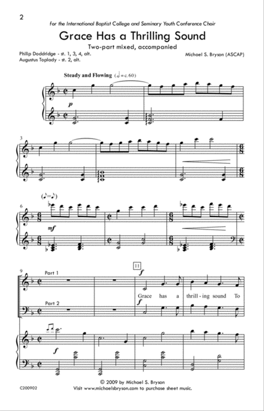 Grace Has a Thrilling Sound Choir scores gallery preview page 2