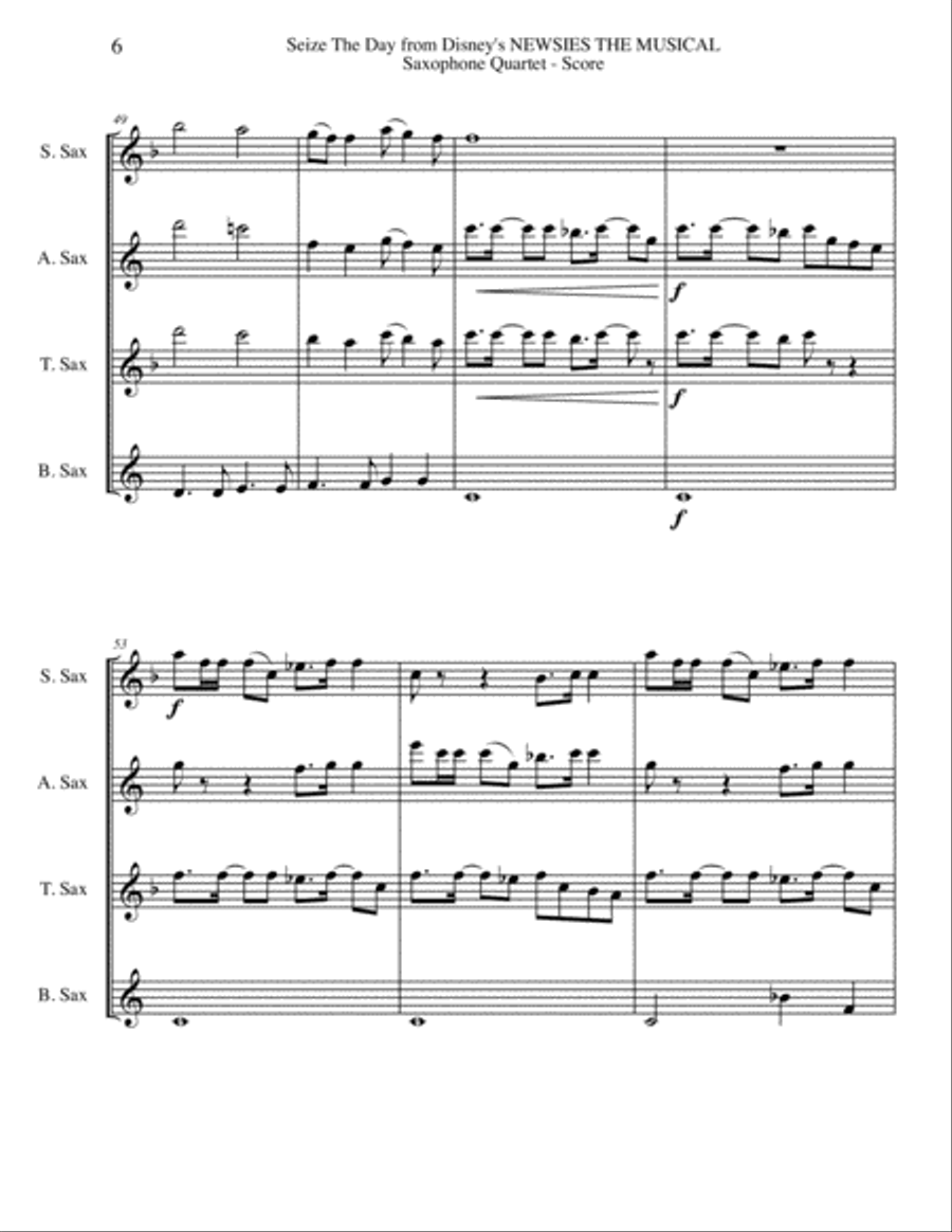 Seize The Day Woodwind Quartet scores gallery preview page 6