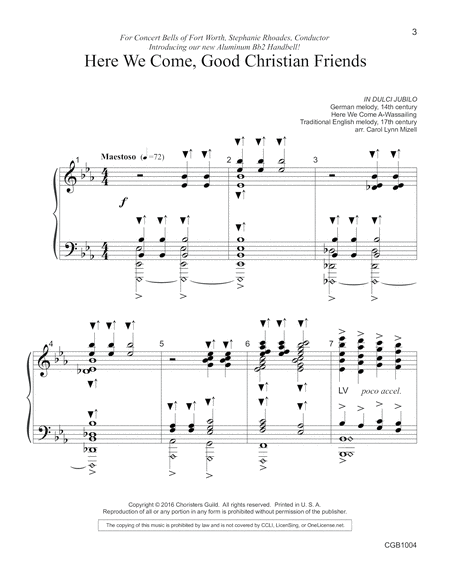 Here We Come, Good Christian Friends - Handbell Score image number null