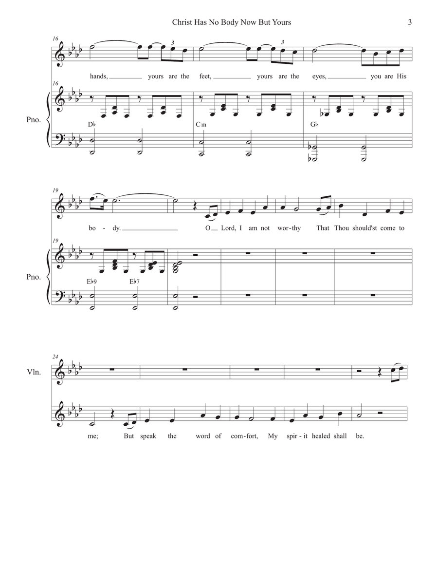 Christ Has No Body Now But Yours (Vocal solo) Christ Has No Body Now But Yours (Vocal solo) Piano, Vocal scores gallery preview page 3