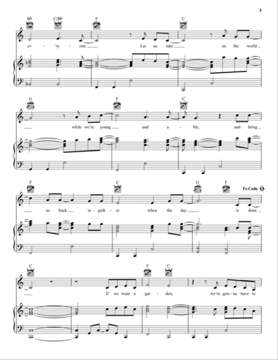 Crowded Table Piano, Vocal, Guitar scores gallery preview page 3