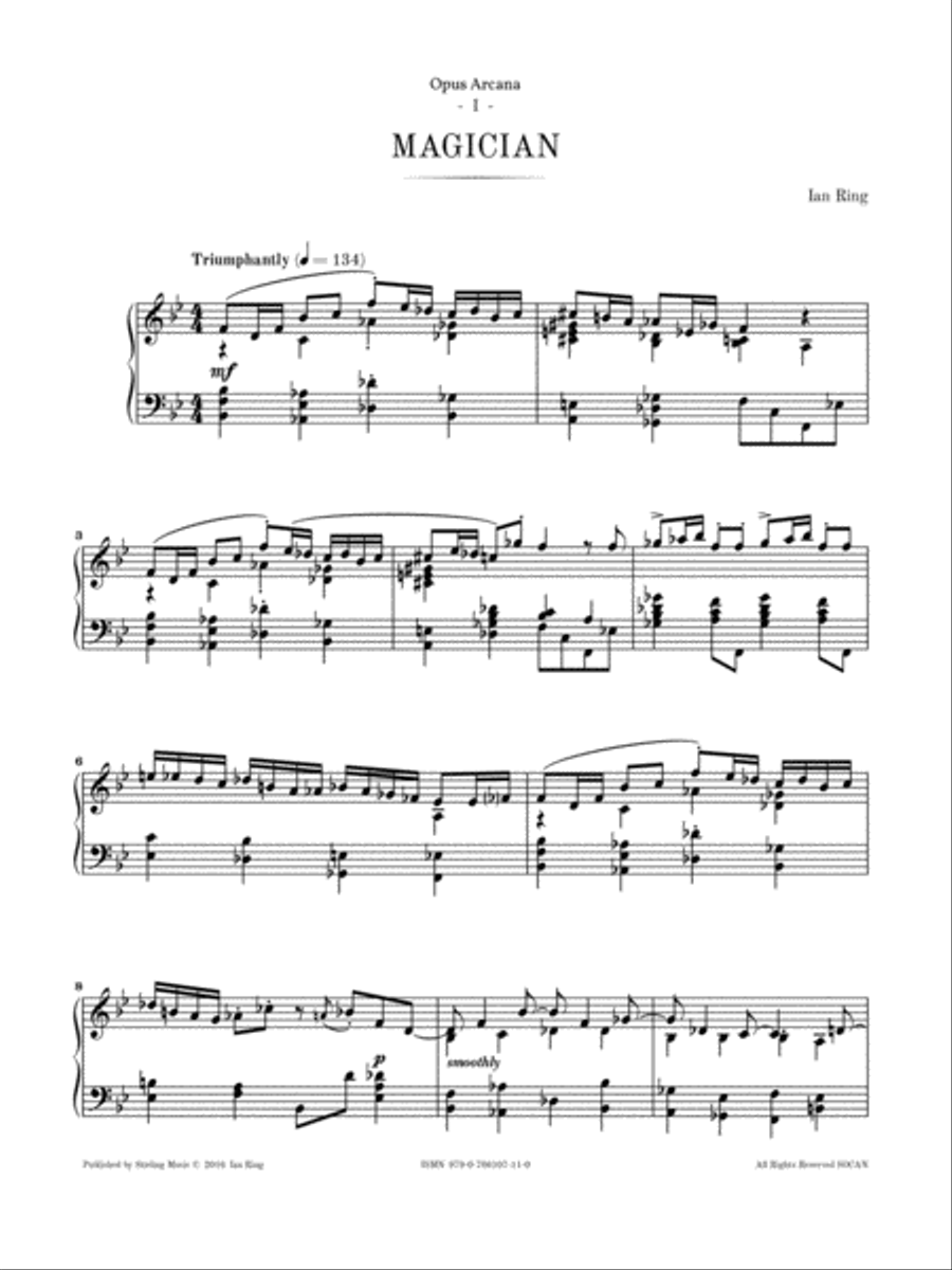 Ian Ring - Opus Arcana - 1 - Magician Piano Solo scores gallery preview page 3
