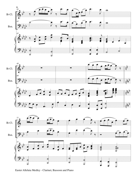 EASTER ALLELUIA MEDLEY (Trio – Bb Clarinet, Bassoon/Piano) Score and Parts image number null