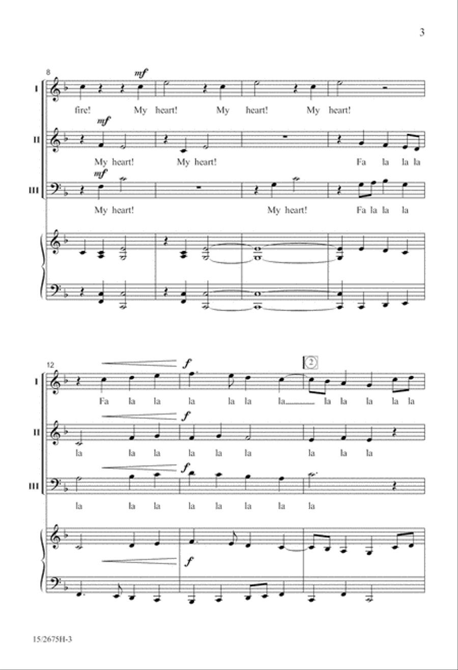 Fire, Fire, My Heart 4-Part scores gallery preview page 4