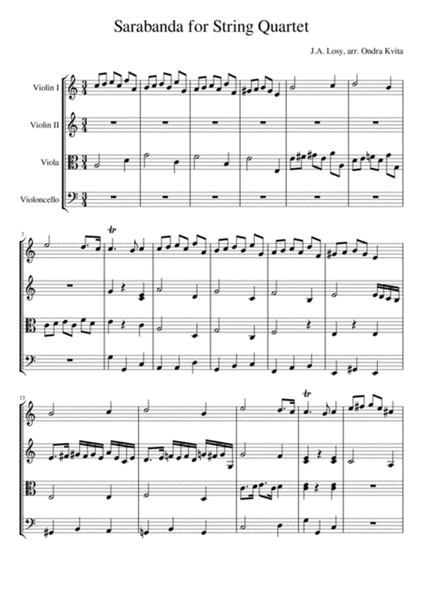 Sarabanda for String Quartet image number null