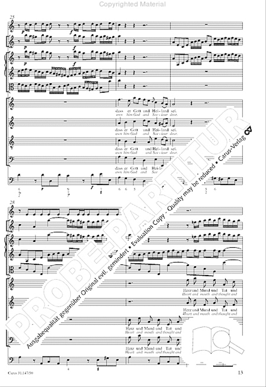 Heart and mouth and thought and action (Herz und Mund und Tat und Leben) (Herz und Mund und Tat und Leben) 4-Part scores gallery preview page 15