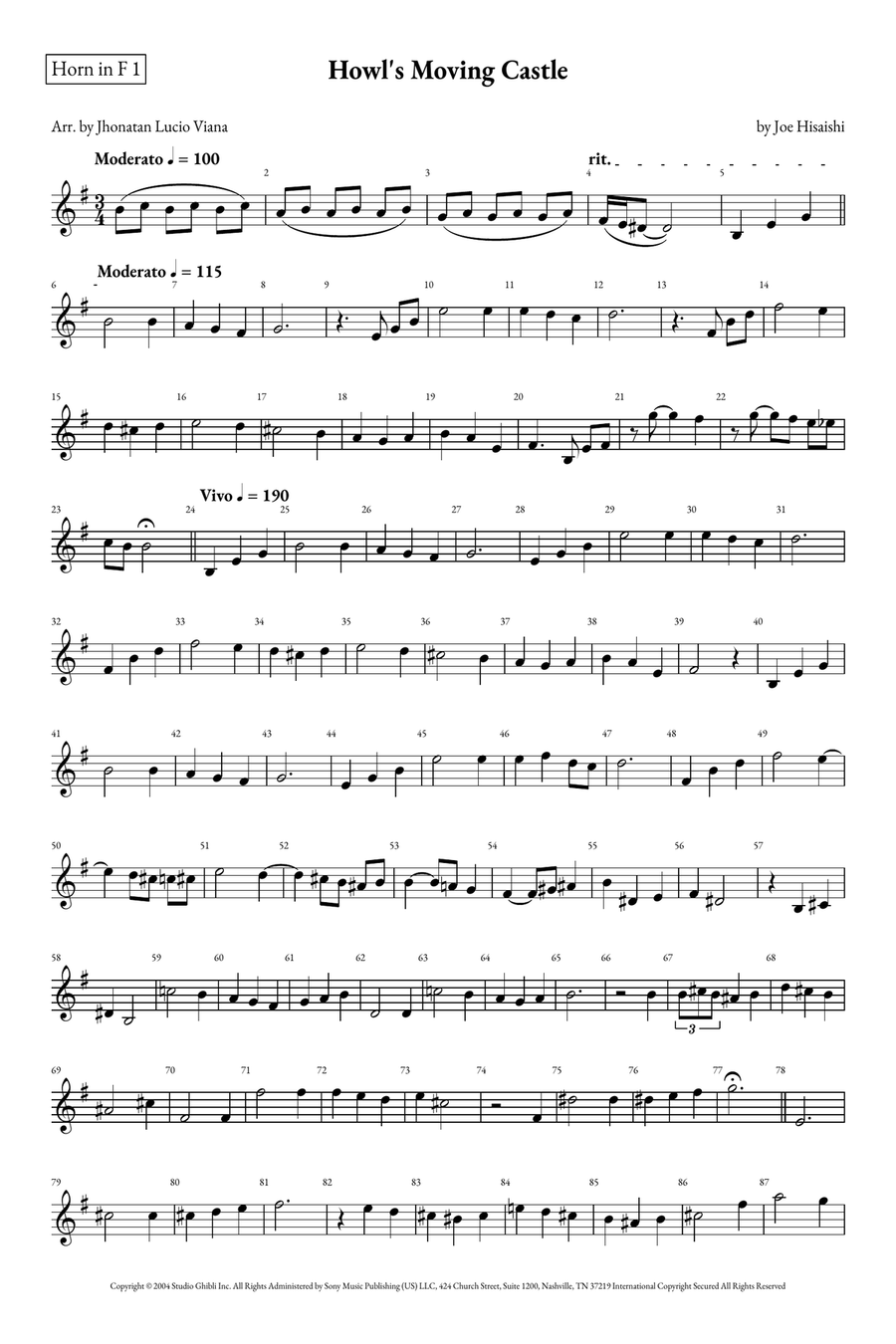 Howl's Moving Castle Brass Duet scores gallery preview page 6