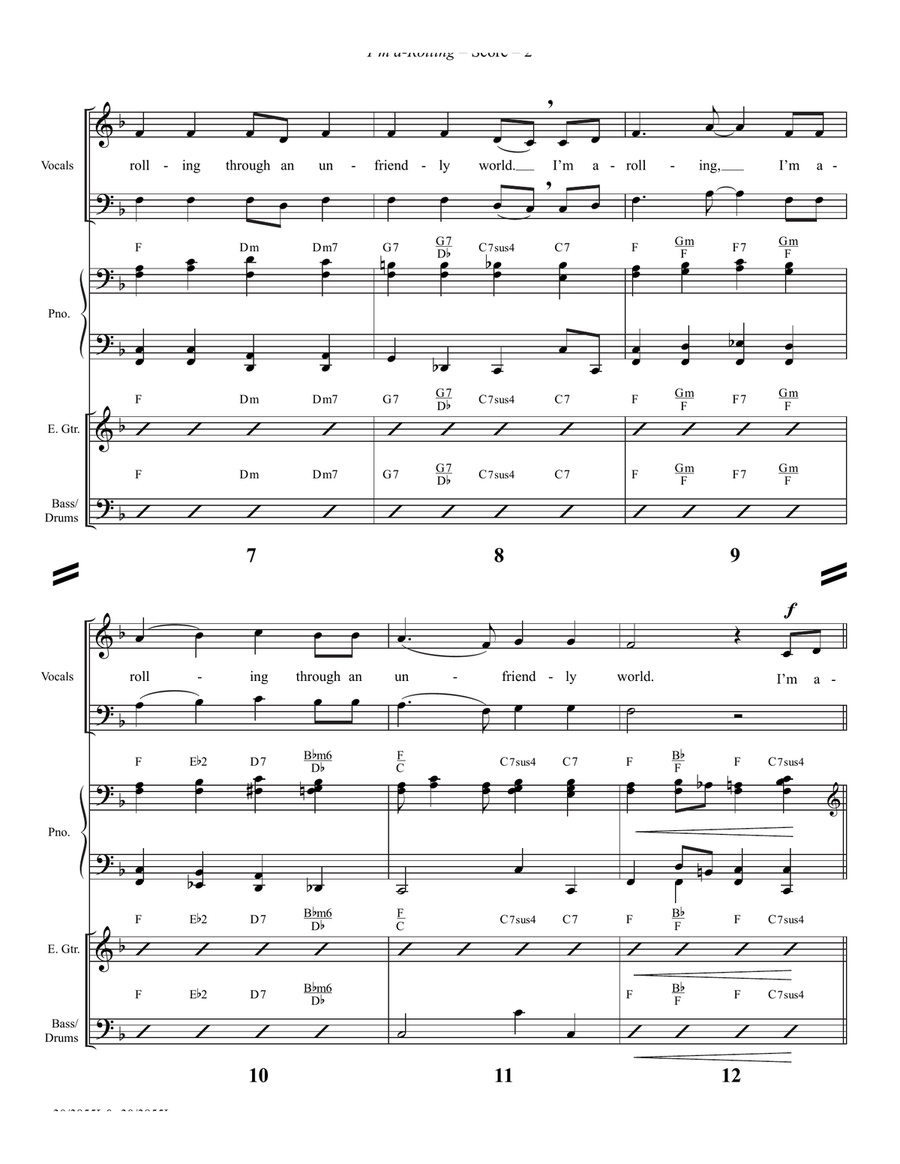 I'm a-Rolling - Downloadable Rhythm Score and Parts Rhythm Section scores gallery preview page 3
