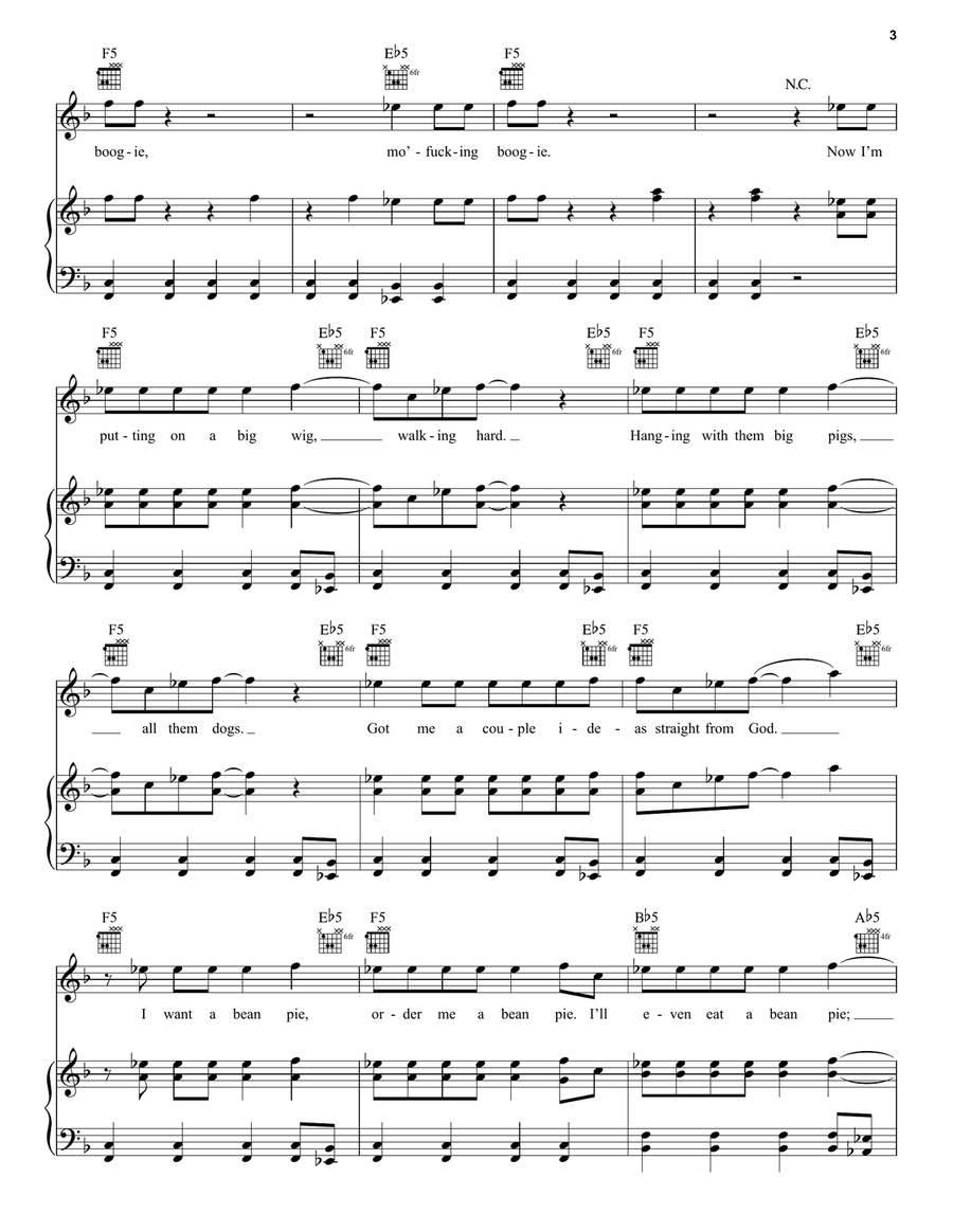 Greenback Boogie (Theme from Suits) Piano, Vocal, Guitar scores gallery preview page 3