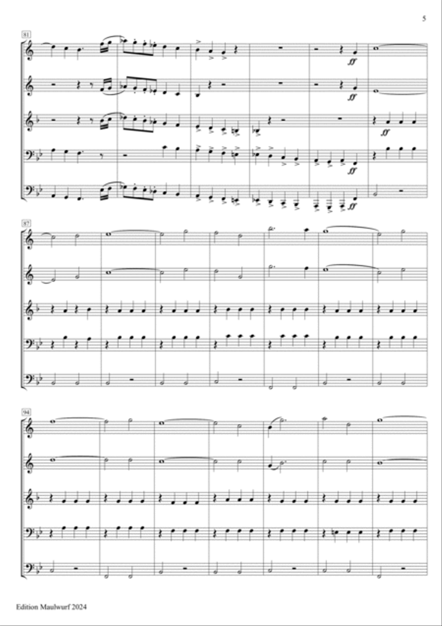 Hail to the Spirit of Liberty Brass Quintet scores gallery preview page 5