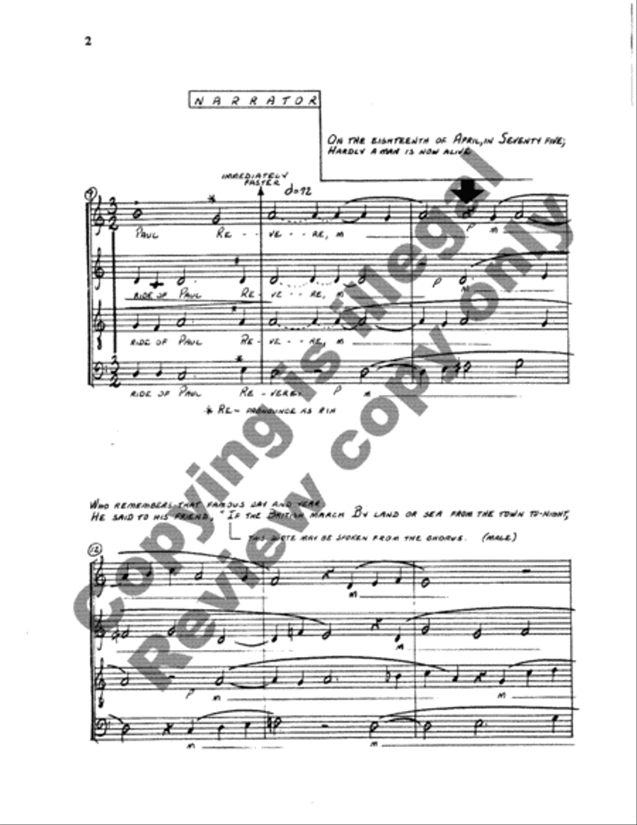 Paul Revere's Ride 4-Part scores gallery preview page 27
