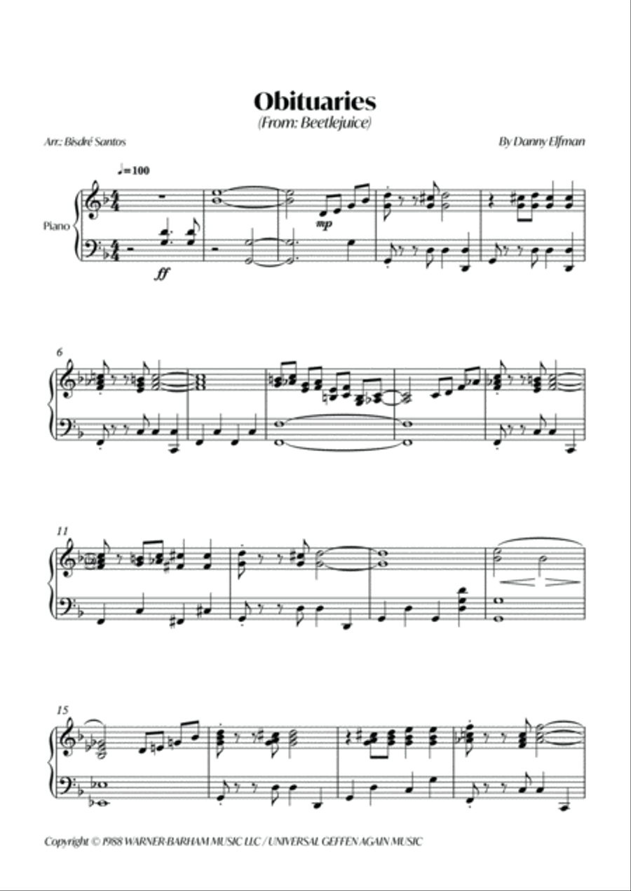 The Book! / Obituaries Easy Piano scores gallery preview page 2