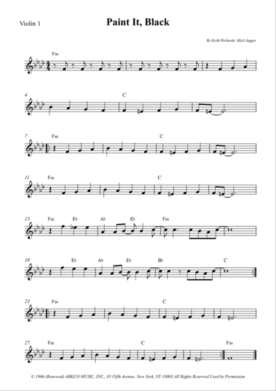 Paint It, Black String Quartet scores gallery preview page 4