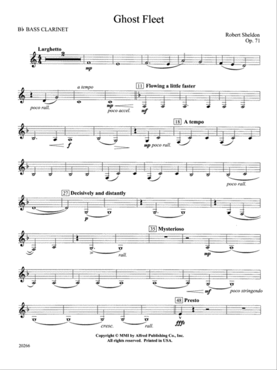 Ghost Fleet: B-flat Bass Clarinet Concert Band scores gallery preview page 1