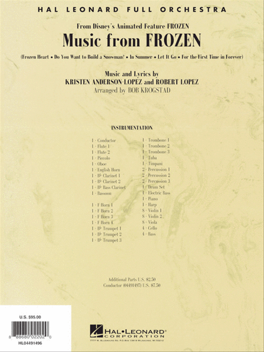 Music from Frozen Full Orchestra scores gallery preview page 9
