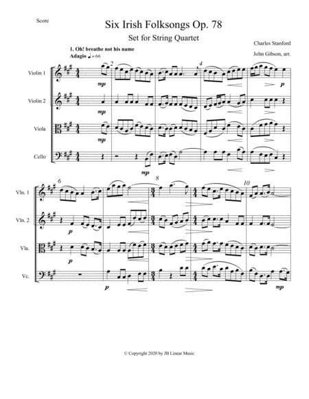 6 Irish Folksongs set for String Quartet image number null