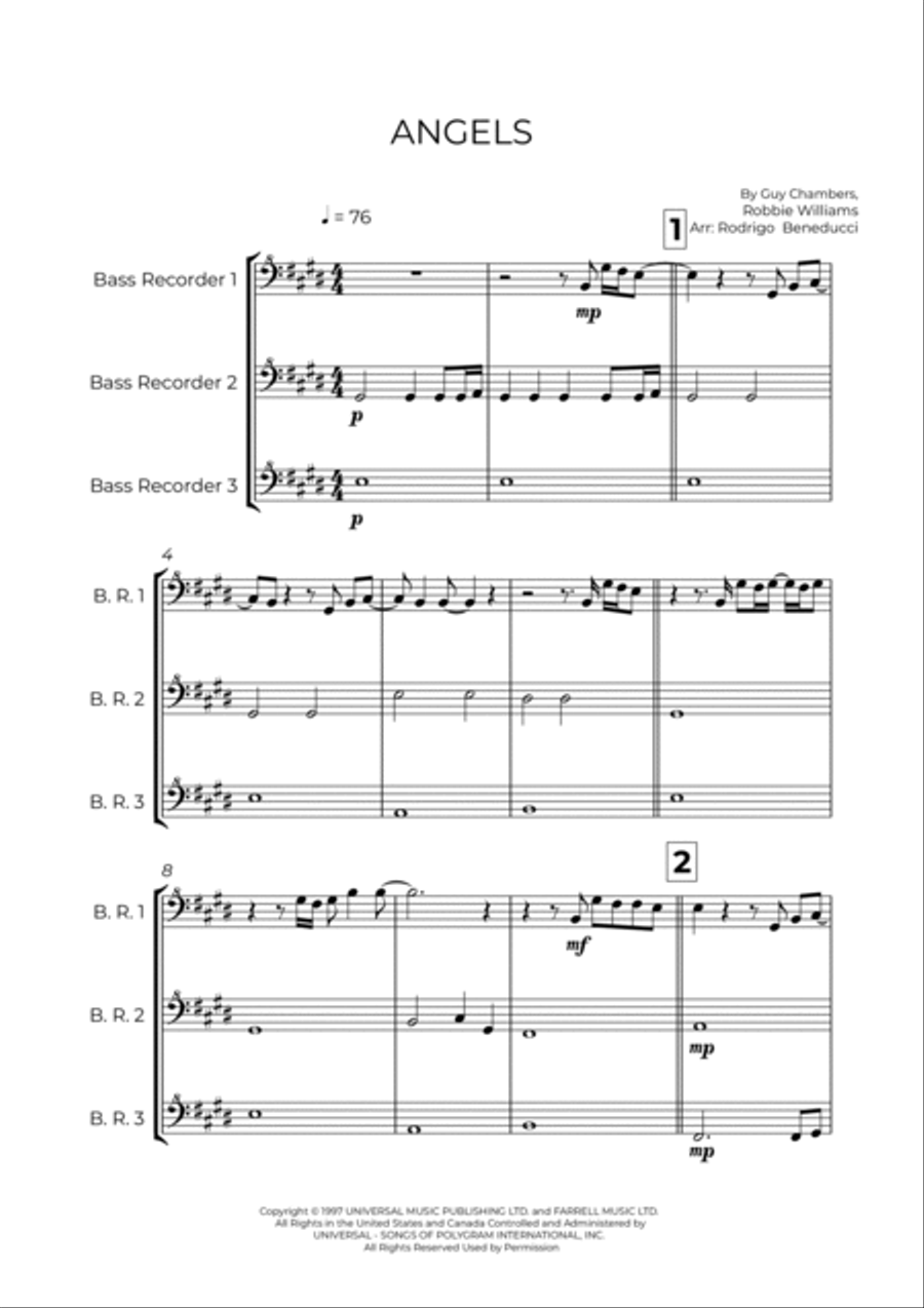 Angels Bass Recorder scores gallery preview page 2