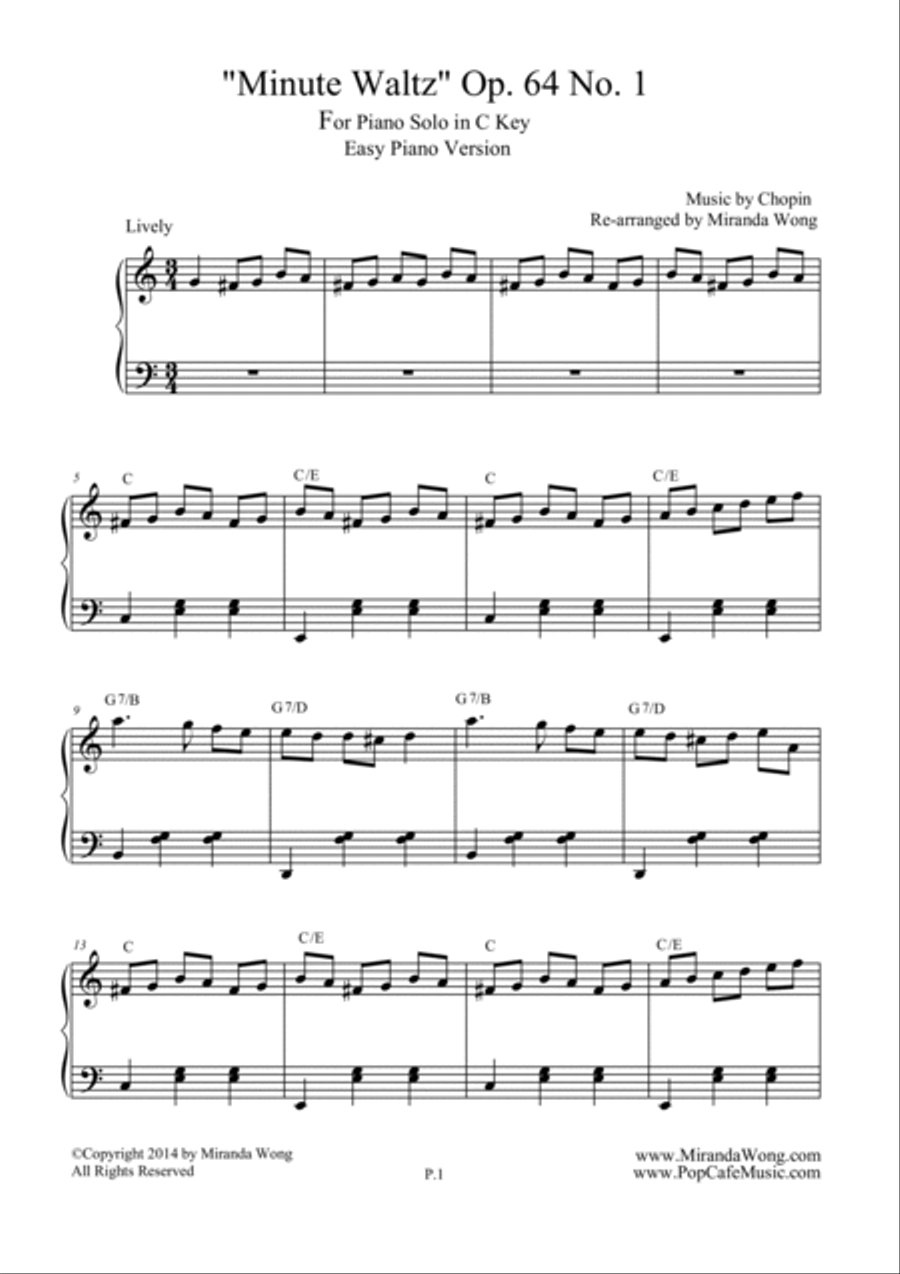 Minute Waltz in C Key Op.64 No.1 - Piano Solo