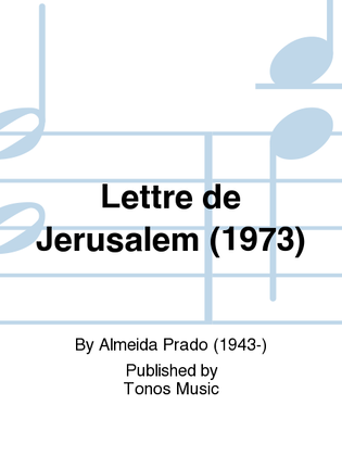 Book cover for Lettre de Jerusalem (1973)