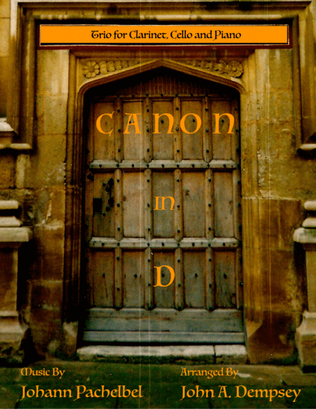 Book cover for Canon in D (in C major): Trio for Clarinet, Cello and Piano