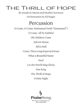 Book cover for The Thrill of Hope (A New Service of Lessons and Carols) - Percussion