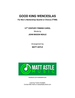 Good King Wenceslas (Men's Barbershop Quartet or Chorus)