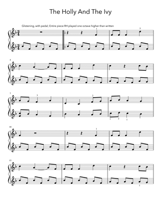 The Holly And The Ivy (Piano Sheet Music)