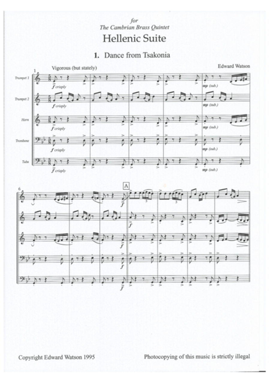 Hellenic Suite Brass Quintet scores gallery preview page 2
