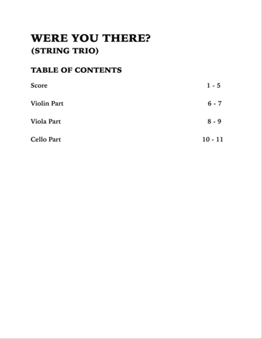Were You There (String Trio): Violin, Viola and Cello String Trio scores gallery preview page 4