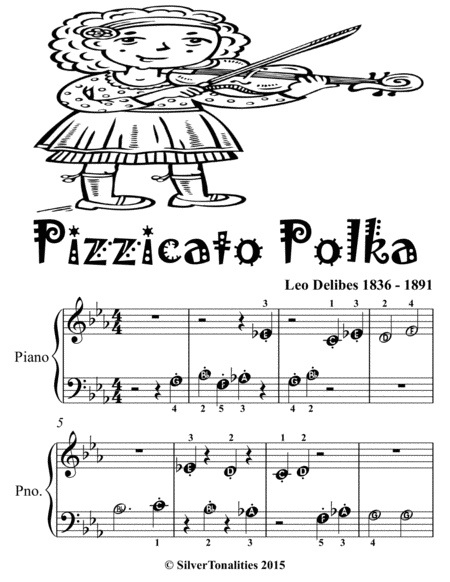 Pizzicato Polka Beginner Piano Sheet Music 2nd Edition