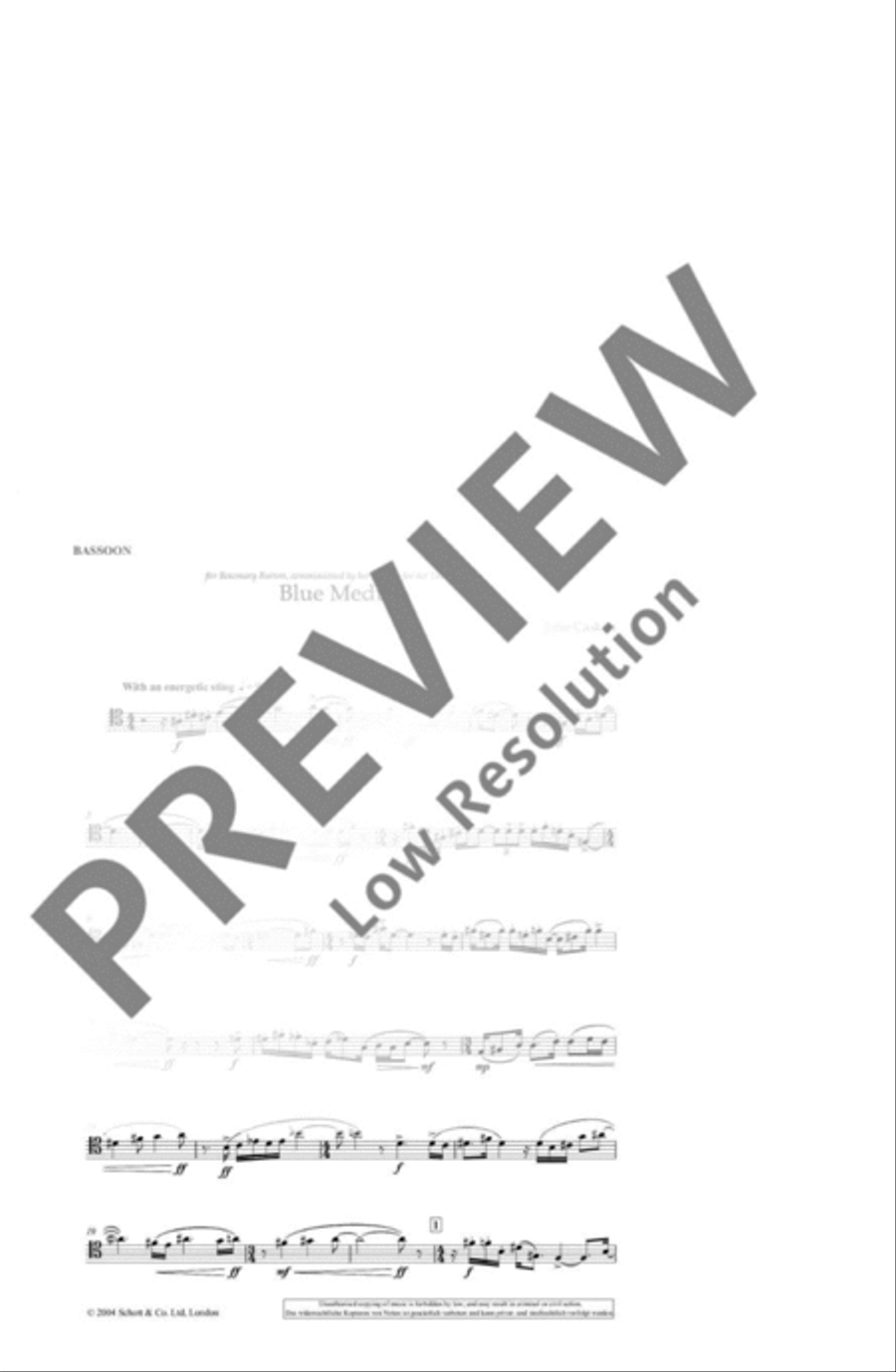 Blue Medusa Bassoon Solo scores gallery preview page 21