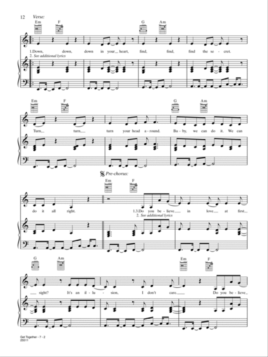 Get Together Get Together Piano, Vocal, Guitar scores gallery preview page 2