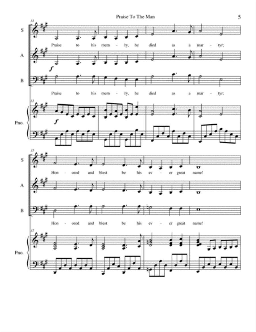 Praise to the Man (SAB) Praise to the Man (SAB) 3-Part scores gallery preview page 6