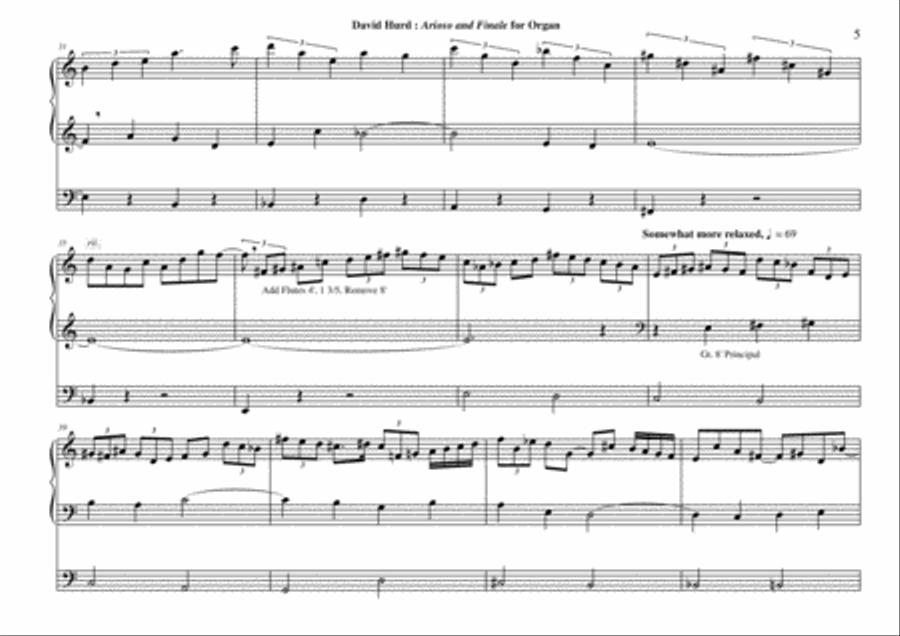 David Hurd: Arioso and Finale for organ Organ Solo scores gallery preview page 5