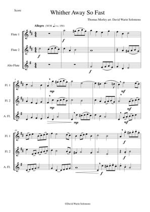 Whither away so fast for flute trio (2 flutes and 1 alto flute)