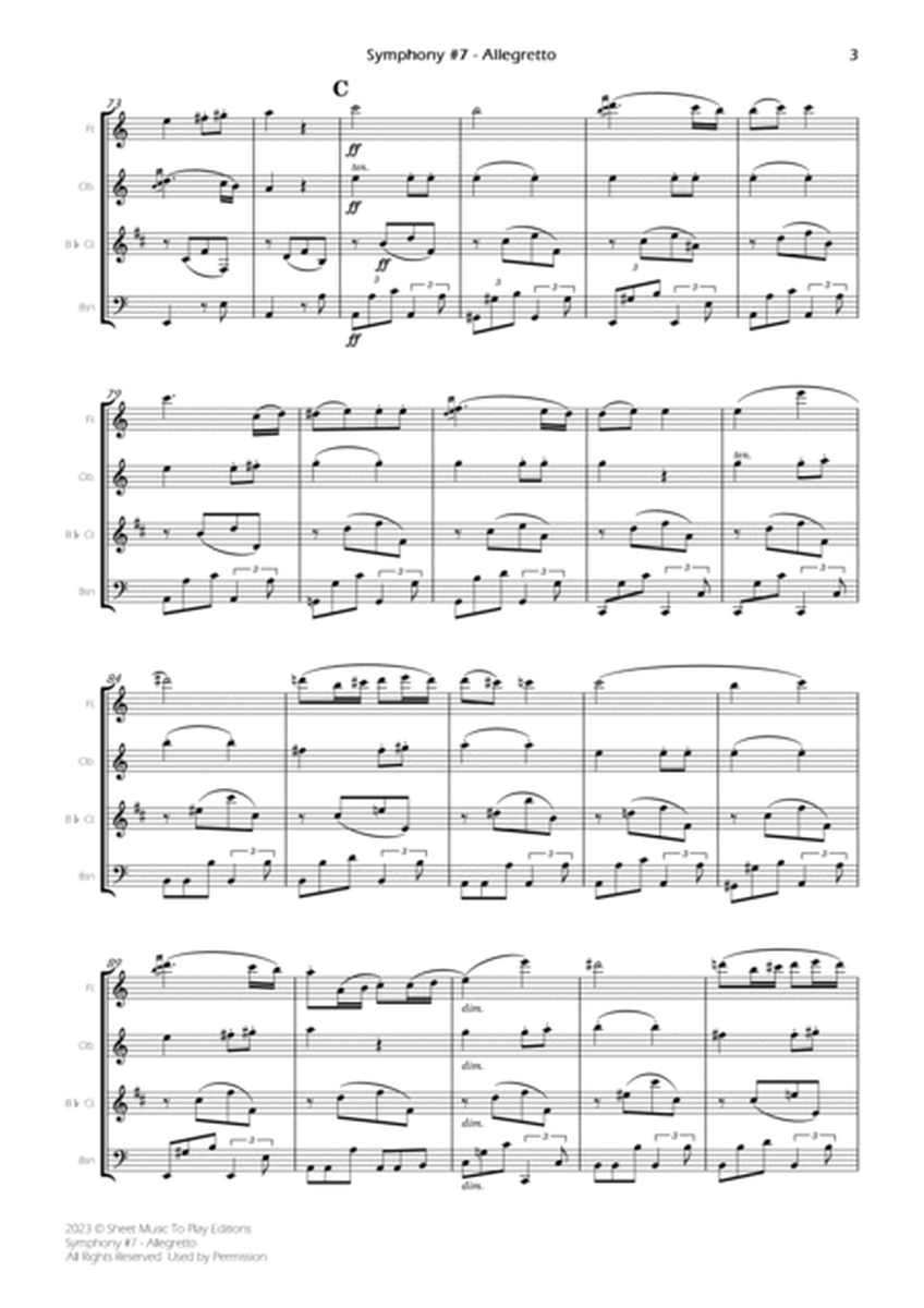 Symphony No.7, Op.92 - Allegretto - Woodwind Quartet (Full Score and Parts) image number null