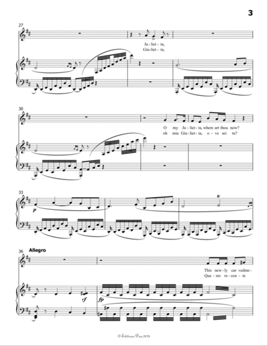 Ah! Se tu dormi,svegliati, by Vaccai Nicola, in D Major Voice scores gallery preview page 5