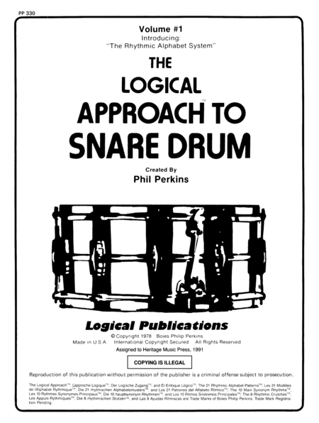 Logical Approach to Snare Drum Vol 1