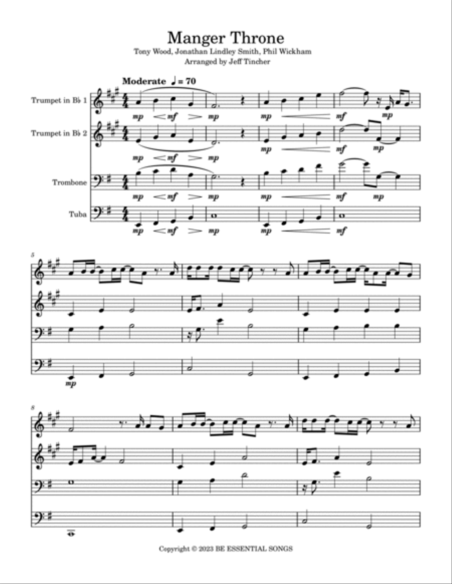 Manger Throne Brass Quartet scores gallery preview page 2